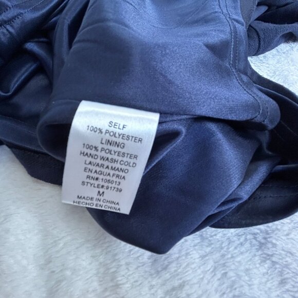 Andrée By Unit Womens Keyhole Neck Mini Shift Dress Medium Navy Zip Detail New - Picture 4 of 8